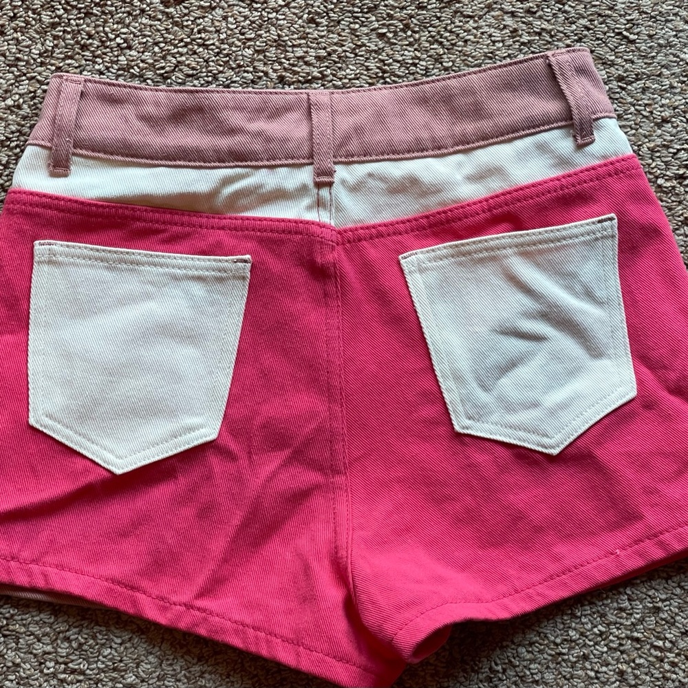 Momokrom Color Block Denim Shorts Vintage